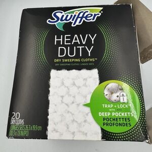 Swiffer Sweeper Heavy Duty Dry Sweeping Cloths 14 Unscented Dry Cloths Open Box